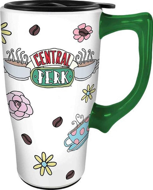 Spoontiques - Ceramic Travel Mugs - Central Perk Cup - Hot or Cold Beverages - Gift for Coffee Lovers