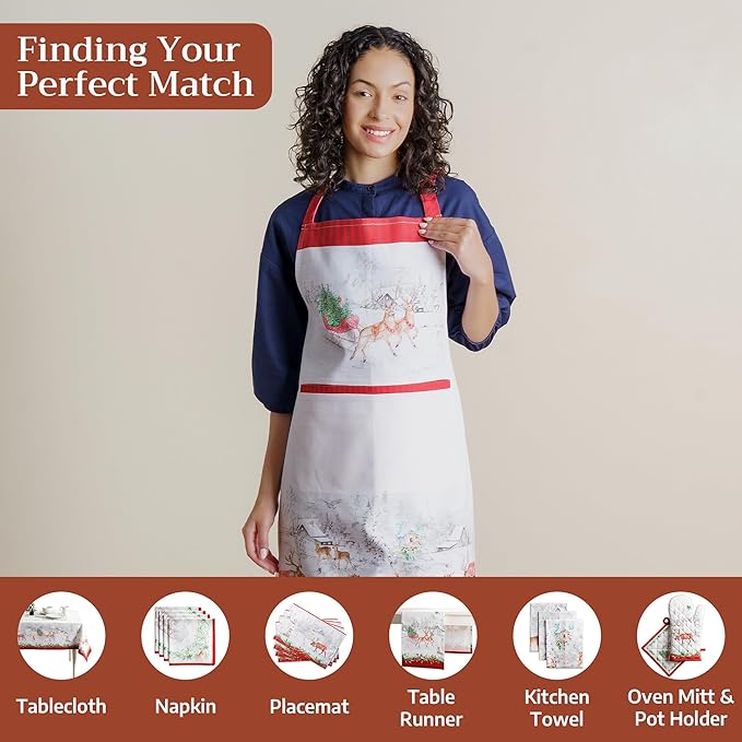 Maison d' Hermine 100% Cotton Apron for women with Pocket Kitchen Chef Apron for Men Cooking Spring Summer