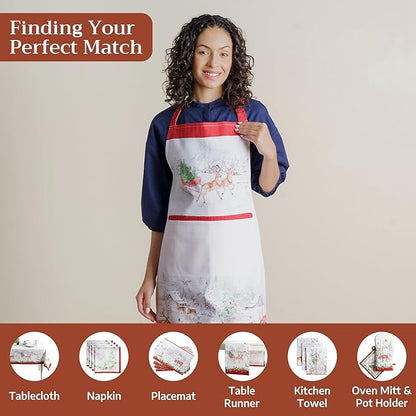 Maison d' Hermine 100% Cotton Apron for women with Pocket Kitchen Chef Apron for Men Cooking Spring Summer