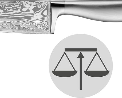 WMF Grand Gourmet Damask Knife, 29.5 cm, Damask Steel 120 Ply, Performance Cut, Wooden Cassette, Blade 17 cm