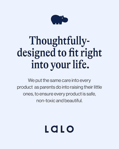 Lalo First Bites Starting Solids Silicone Baby Feeding Set with Suction Bowl, 2 Spoons and 1 Bib - 4-Piece Baby-Led Weaning Supplies - Non-Toxic Silicone Infant Tableware - Blueberry