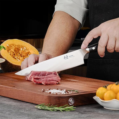 Chef Knife, 8-Inch High Carbon Stainless Steel Sharp Kitchen Knife with Ergonomic Handle, Professional Cooking Knife with Luxury Gift Box for Family & Restaurant