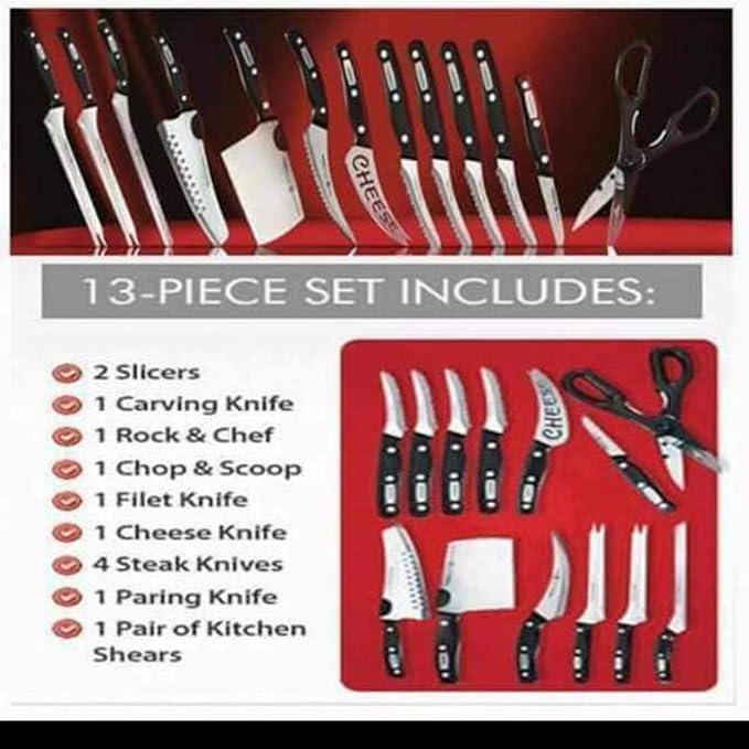 Miracle Blade World Class Professional Series 13 Piece Chef's Knife Collection - Ergonomic and Versatile Flash Forged Blades