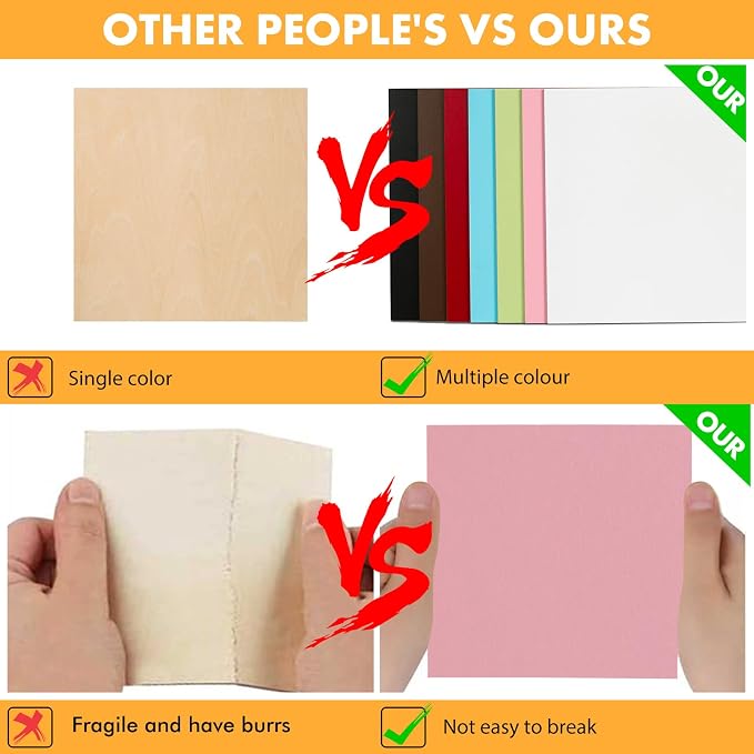 6 Pack Colored MDF Boards for Laser Engraving, 12x12x1/8 (3mm) Unfinished Fiberboard for Laser Cutting, DIY Craft Projects, Home Decor, Sign Making, Woodworking (Pink)