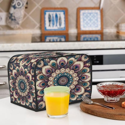 2 Slice Abstract Ethnic Mandala Toaster Cover Waterproof Dust Fingerprint Bread Machine Cover Washable Kitchen Appliance Protector For Home Kitchen Bakeware Table Decor Women Gifts