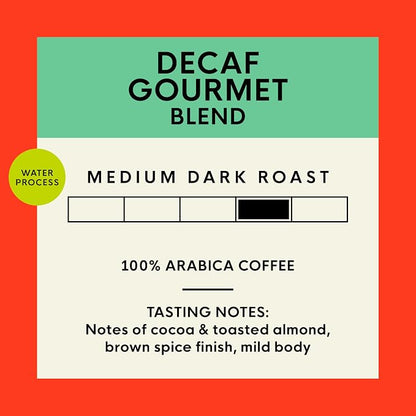 San Francisco Bay Coffee - Decaf Medium-Dark Roast Whole Bean Coffee - Decaf Gourmet Blend (2 lb bag) - Swiss Water Processed