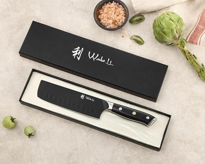 Wakoli Titanium Noir Nakiri Knife – 6.7-Inch Professional Vegetable Chef Knife | 5Cr15MoV Stainless Steel Blade with Black Titanium Coating | Ergonomic G10 Handle | Kitchen Knife in Gift Box