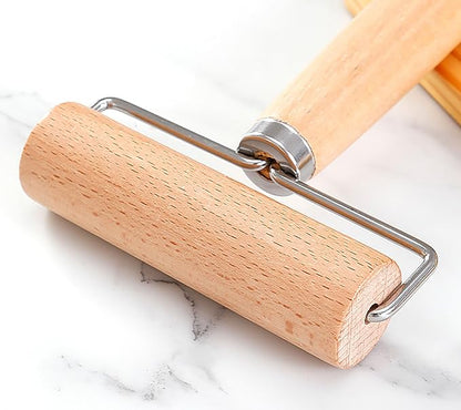 Roller Rolling Pin, 4 Inch Wood Rolling Pin for Kneading the Dough of Baking Bread, Pizza, Cookie, Noodles (M)