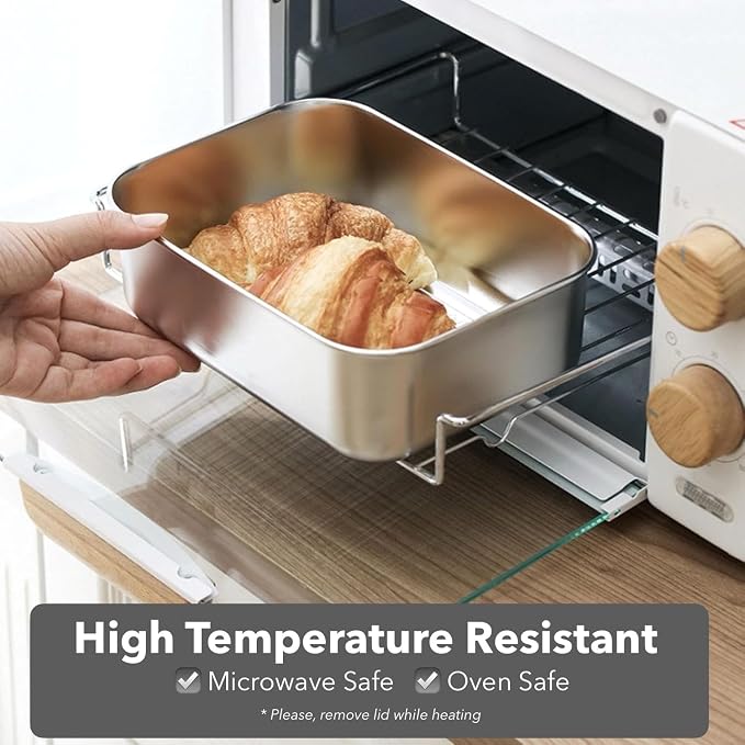 Stainless Steel Food Storage Container-2600ml Leakproof, Airtight Stainless-Steel Bowl with Lid, Freezer/Dishwasher/Microwave Safe Container, Durable & Stackable Stainless Steel Container with Lid