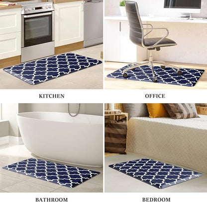 WISELIFE Anti Fatigue Floor Mat - 4/5 Inch Thick Kitchen Mat Non Slip Waterproof Heavy Duty Ergonomic Comfort Mat Durable for Home, Office, Sink, Laundry,(20" x 39", Blue)