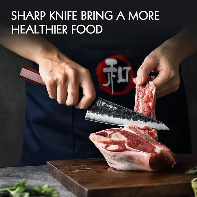 HEZHEN 5.8 inch Multi-purpose Honesuki Knife,10Cr15CoMoV Steel Core,Triple-layer Composite Steel,Redwood Handle,Professional Kitchen Knife - Razor Sharp
