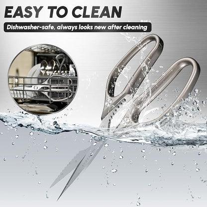 SSGP Kitchen Shears Set, All Purpose Heavy Duty Poultry Shears, Sharp Japanese Meat Scissors, Dishwash Safe Stainless Steel Kitchen Scissors for Food, Chicken Bones, Turkey, Cooking Gifts for Men Dad