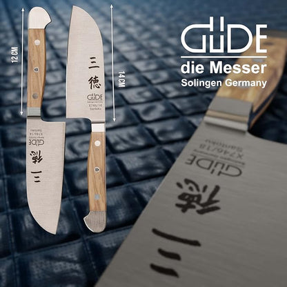 Güde Alpha Olive Series Hand Forged/Sharpened Santoku Knife, 5-in - Ice Hardened Steel - Made in Solingen, Germany Since 1910