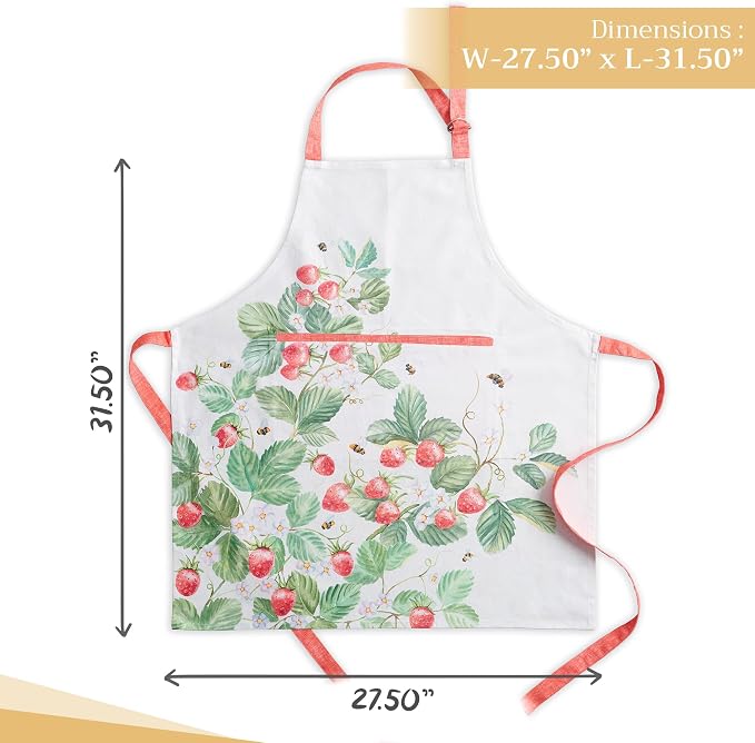 Maison d' Hermine 100% Cotton Apron for women with Pocket Kitchen Chef Apron for Men Cooking Spring Summer