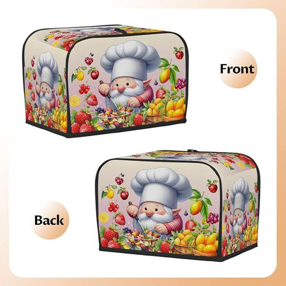 Toaster Cover 4 Slice Wide Slot Cute Gnome FriutBread Toaster Oven Dustproof Cover Small Appliance Kitchen Covers Dust and Fingerprint Protection for Women Gift 4 Slice