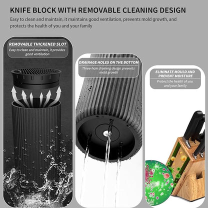 Premium 12-Piece Kitchen Knives Set with Universal Knife Block | Ultra Sharp Chef Knife, High Carbon Stainless Steel, Anti-Rust Non-Stick, Ergonomic Non-Slip Handle, Dishwasher Safe