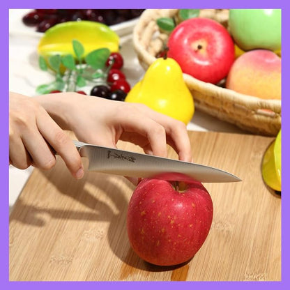 Japanese Petty Knife INOX AUS-8A Stainless Steel Integrated Handle, 6-inch (150mm)