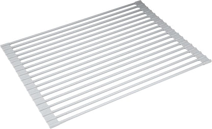 Goodful Roll Away Multipurpose Dish Drying Rack, Cooling Mat, Trivet, Easy Storage, Dishwasher Safe, Medium, Gray