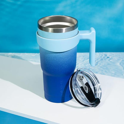 BJPKPK 30oz Tumbler With Handle Stainless Steel Insulated Tumbler Cups With Lid And Straw,Day & Night