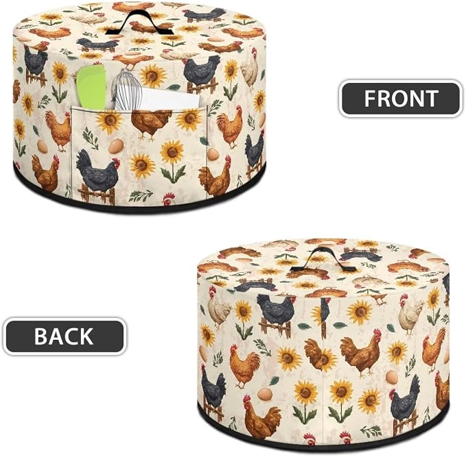 Rooster Slow Cooker Dust Cover 6-8 qt Crock for Pot Keep Small Kitchen Appliance Clean Kitchen Home Accessories Decor Cover Sunflower