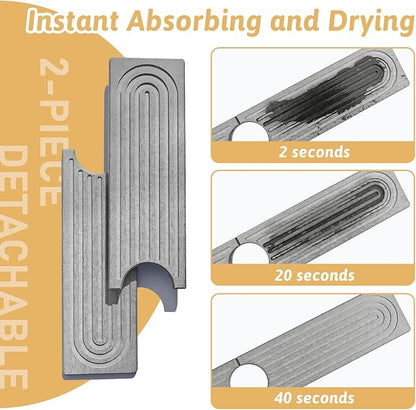 Diatomite Sink Protector for Kitchen, 23.6" Durable Faucet Mat Splash Guard, Super Absorbent Soap Drying Ttray Sponge Holder for Kitchen Bathroom Sink Accessories Gadgets, Gift for Sister, Light Gray
