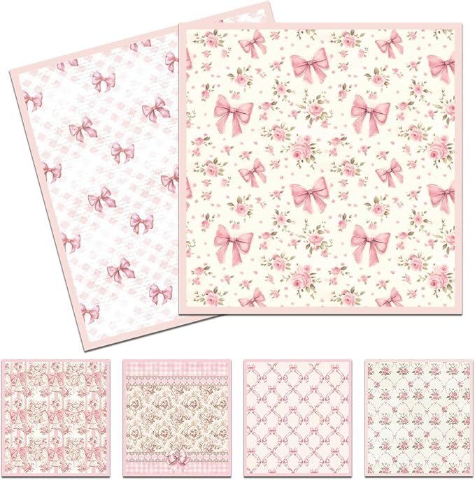 Pink Swedish Dish Cloths for Kitchen, 6 Pack Reusable Coquettte Swedish Dishcloths, Bow Absorbent Sponge Cleaning Dish Cloths for Party Home Cleaning Quick Drying Washable No Odor Hand Towel