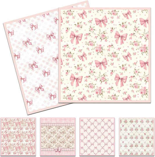 Pink Swedish Dish Cloths for Kitchen, 6 Pack Reusable Coquettte Swedish Dishcloths, Bow Absorbent Sponge Cleaning Dish Cloths for Party Home Cleaning Quick Drying Washable No Odor Hand Towel