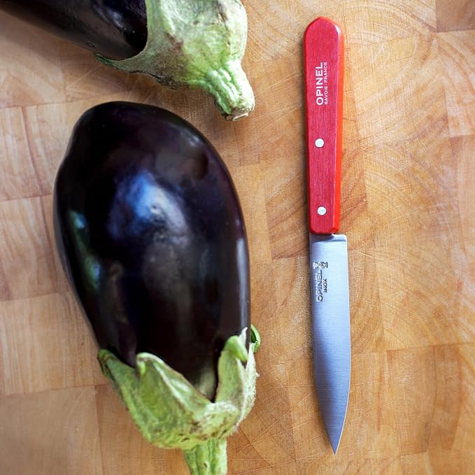 OPINEL Les Essentials - Small Kitchen 4 Piece Knife Set - Paring, Serrated, Peeler, Vegetable Knife, Corrosion Resistant High Carbon Steel, Made in France (Loft)