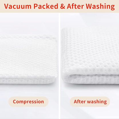 Homaxy 100% Cotton Waffle Weave Kitchen Dish Cloths, Ultra Soft Absorbent Quick Drying Dish Towels, 12 x 12 Inches, 12-Pack, White