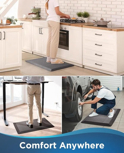 Ophanie Kitchen mats for Floor, 3/4 inch Thick, Kitchen Rugs, 20x39 Anti Fatigue Standing Cushioned Mat, Waterproof, Comfort Ergonomic mat for Office, Home, Sink, Charcoal Non-Slip Bottom