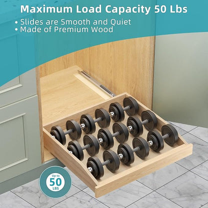Pull Out Cabinet Drawer 25½” W x 21” D, Soft Close Pull Out Cabinet Organizer, Bottom Assembly