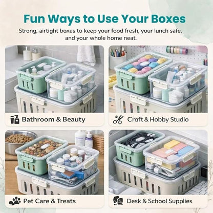 Fruit Containers for Fridge Keep Fresh, 5-Pack BPA-Free Produce Storage Containers with Removable Colander, Airtight Fridge Organizer for Berry Vegetable, Microwave & Dishwasher Safe (White)