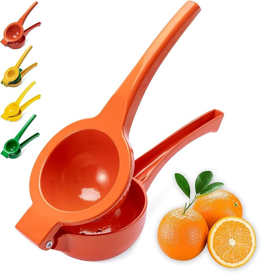 Y-ME Manual Juicer Citrus Lemon Squeezer, Fruit Juicer Lime Press Metal, Professional Hand Juicer Kitchen Tool(Orange)