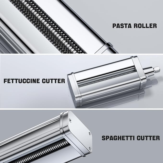 Pasta Maker Attachment for all KitchenAid Stand Mixer, including Spaghetti Cutter