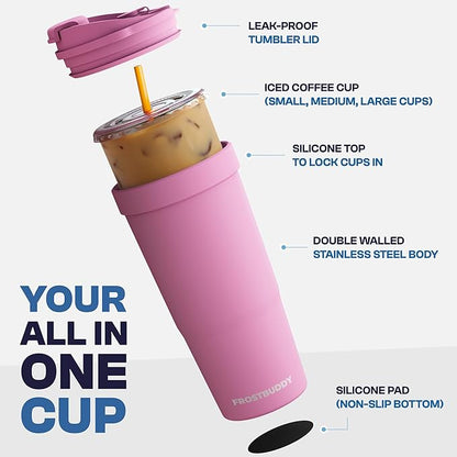 Frost Buddy Togo Buddy | 30 oz Stainless Steel Vacuum Insulated Tumbler | To Go Coffee Cup – Iced Coffee Cups, Iced Coffee Sleeve, Travel Mug, Thermal Cup for Hot & Cold Drinks, Dunkin Cup (Mermaid)