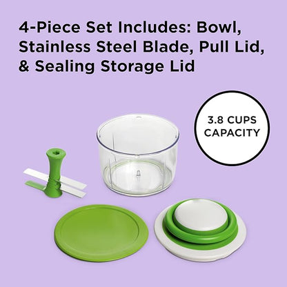 Chef'n VeggiChop Hand-Powered Food Chopper (Arugula), 5.5" x 5.5" x 5"