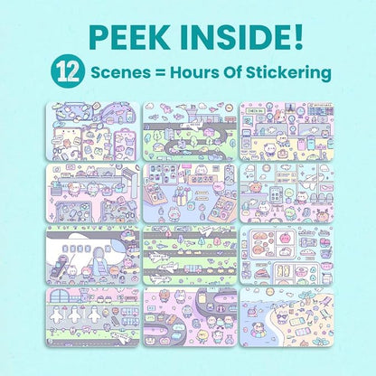 My First Trip 500+ Kids Sticker Book by Cupkin Fun Toddler Travel Activity Coloring and Sticker Book, Road Trip Essentials, 12 Coloring Pages 12 Side by Side Scenes for Ages 2–8 Years