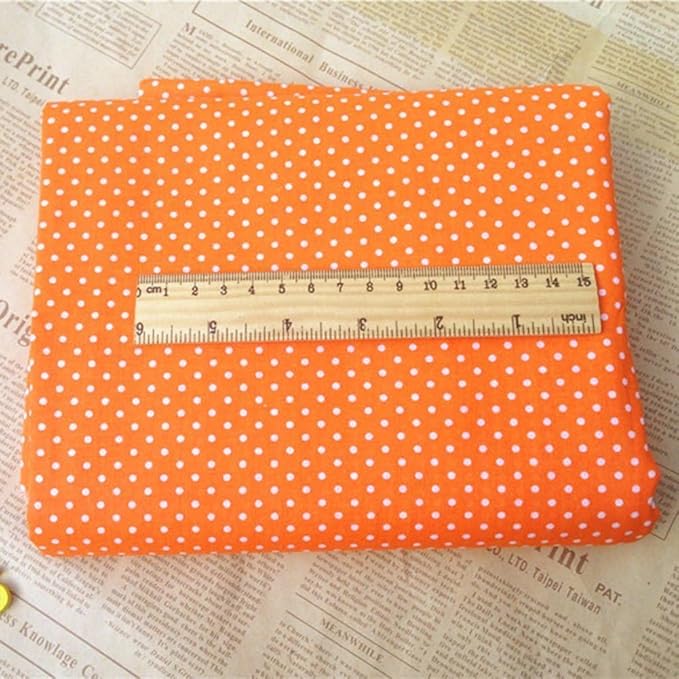 7Pcs Top Orange Cotton Craft Fabric Bundle Squares Patchwork,DIY Sewing Scrapbooking Quilting Floral Dot Pattern Craft and Hobby Fabric,Fabric Arts,Crafts and Sewing10 x 10" (25cm x 25cm)