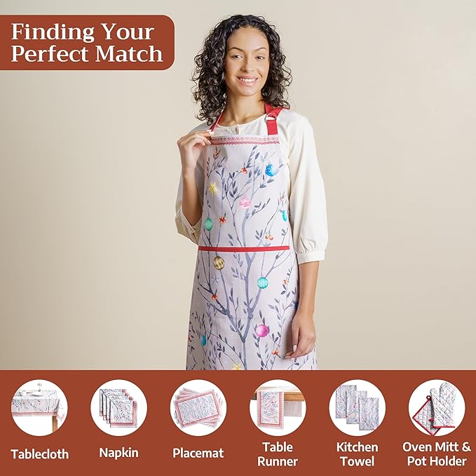 Maison d' Hermine 100% Cotton Apron for women with Pocket Kitchen Chef Apron for Men Cooking Spring Summer