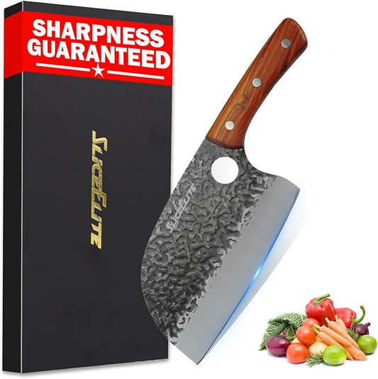 Hand-Forged Professional Butcher Knife (SERBIAN CHEF KNIFE)