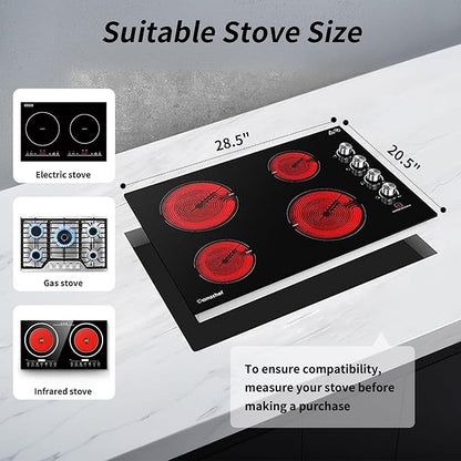 Hanobe Stove Noodle Board Cover: Black Gas Electric Cover Top Stovetop Wood for Home Kitchen Oven Large