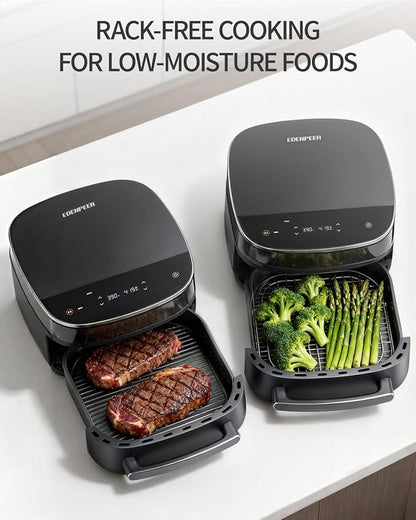Large Air Fryer 6QT, 11-in-1 Fast Cooking Air Fryer with Top & Bottom Heating, No Flip Needed, Quiet 50dB, Family Size Digital Air Fryer for Healthy Meals, Fits a 12" Pizza or Steaks