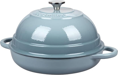 VORRINGARD Cast Iron Enameled Dutch Oven Pot with Lid for Bread Baking, Bread Oven, 6 Quart, Sea Salt