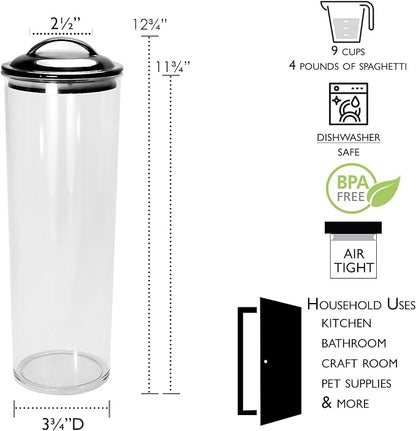 Calypso Basics by Reston Lloyd Acrylic Storage Canisters, Spaghetti, Red