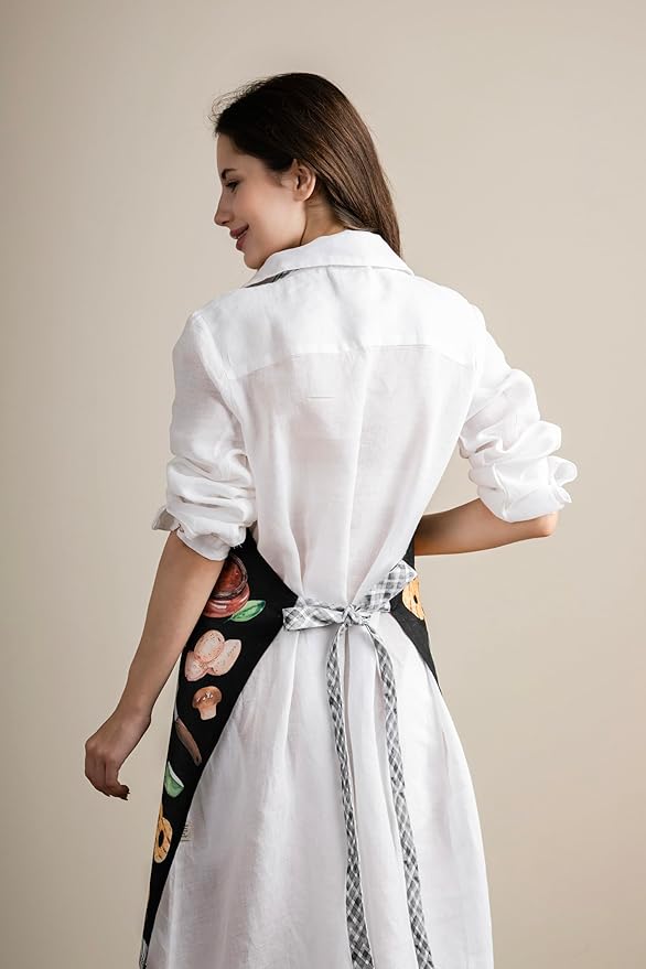 Maison d' Hermine 100% Cotton Apron for women with Pocket Kitchen Chef Apron for Men Cooking Spring Summer