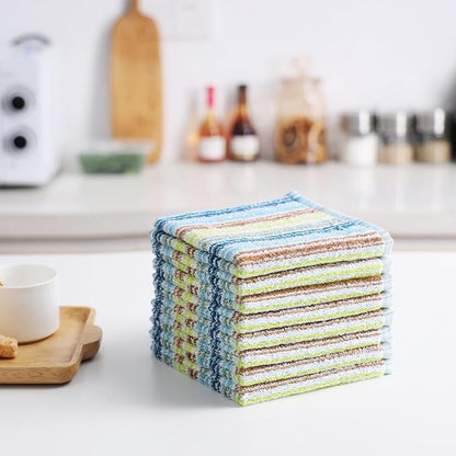Oeleky Kitchen Dishcloths for Washing Dishes, Ultra Absorbent Dish Rags, Cotton Cleaning Cloths Pack of 16, 12x12 Inches (Mix-1, 12x12 inch)