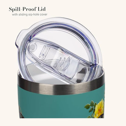 Christian Art Gifts Stainless Steel Double Wall Vacuum Insulated Tumbler 18 oz Butterfly Teal BPA-free Travel Mug with Retractable Lid Inspirational Bible Verse for Women - Hope -Isaiah 40:31