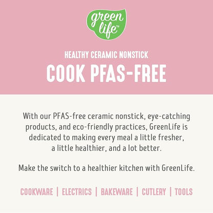 GreenLife Non Stick Fry Pan Set (7" & 10"), Non-Toxic PFAS-Free Ceramic Skillets, Dishwasher & Oven Safe, Egg Omelet Frying Pans, Stay- Cool Handles, Kitchen Home Cooking Essentials, Pink