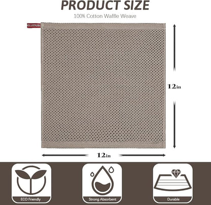 Nialnant 6 Pack 100% Cotton Waffle Weave Kitchen Towels,Soft and Absorbent Kitchen Dish Rags, Dish Cloths for Washing Dishes-12x12 Inches