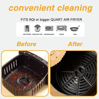 Ailun Air Fryer Paper Liners 9inch, 100PCS Non-Stick Parchment Paper,Oil Resistant,Disposable Food Grade Free of Bleach Paper Round for 5-10 QT Air Fryer Baking Roasting Microwave